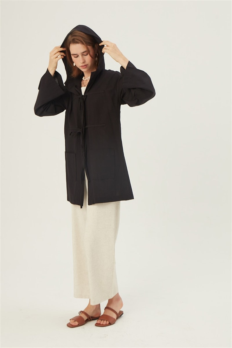 Kapüşonlu Kısa Ceket