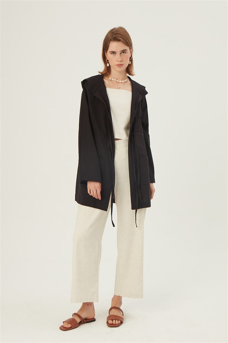 Kapüşonlu Kısa Ceket