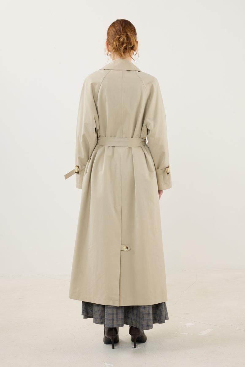 Kemik Tokalı Trençkot Kum