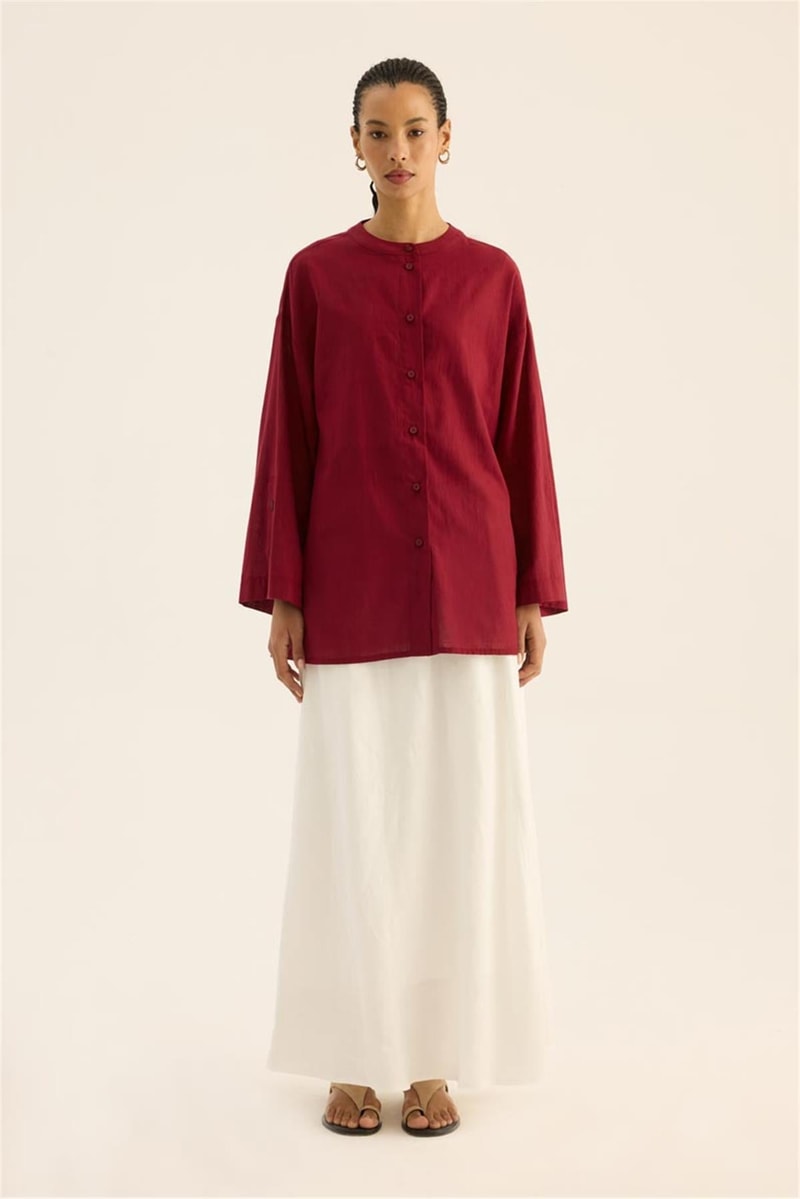 Kimono Gömlek Bordo