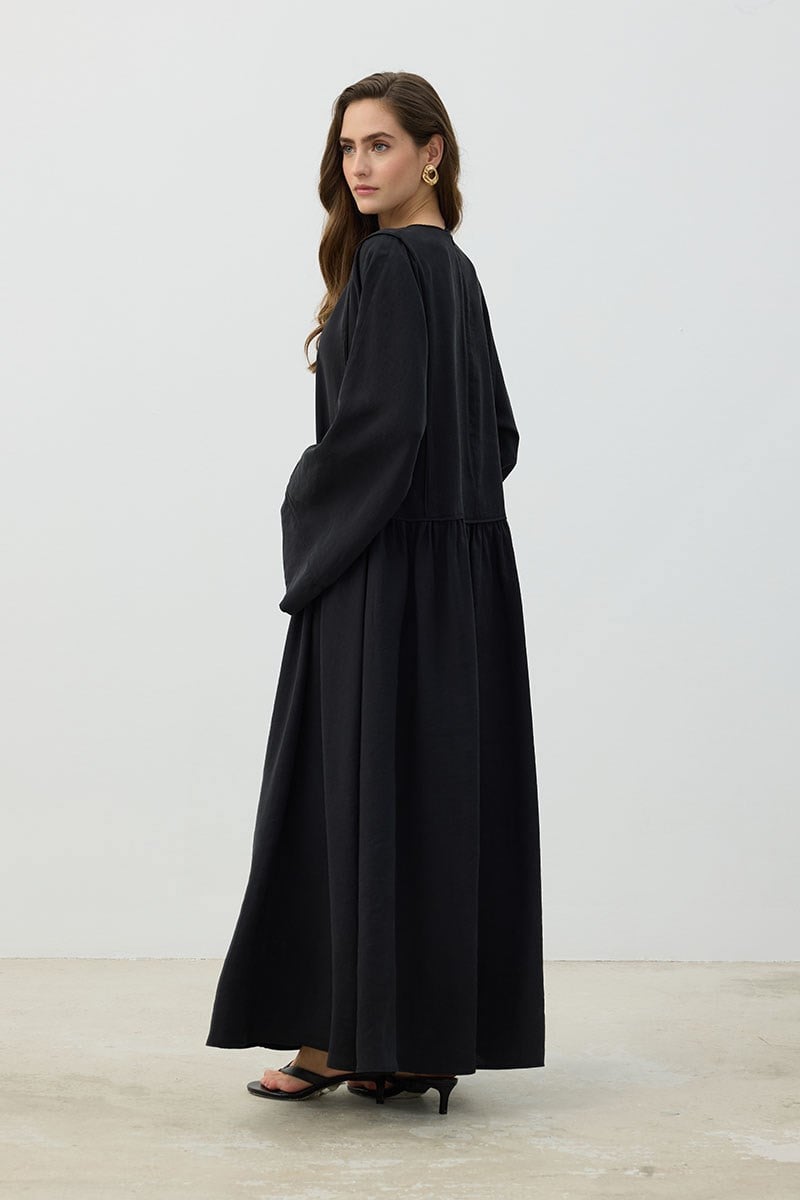 Kimono Kol Elbise Siyah