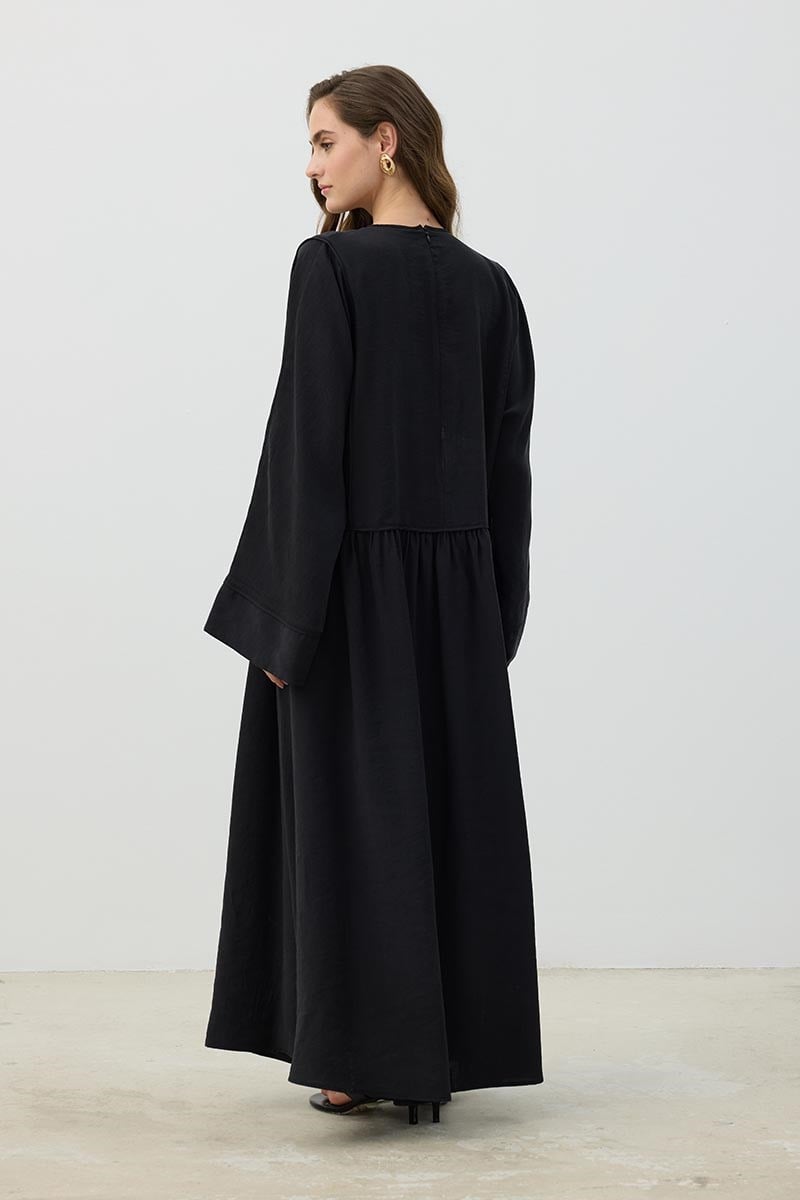 Kimono Kol Elbise Siyah