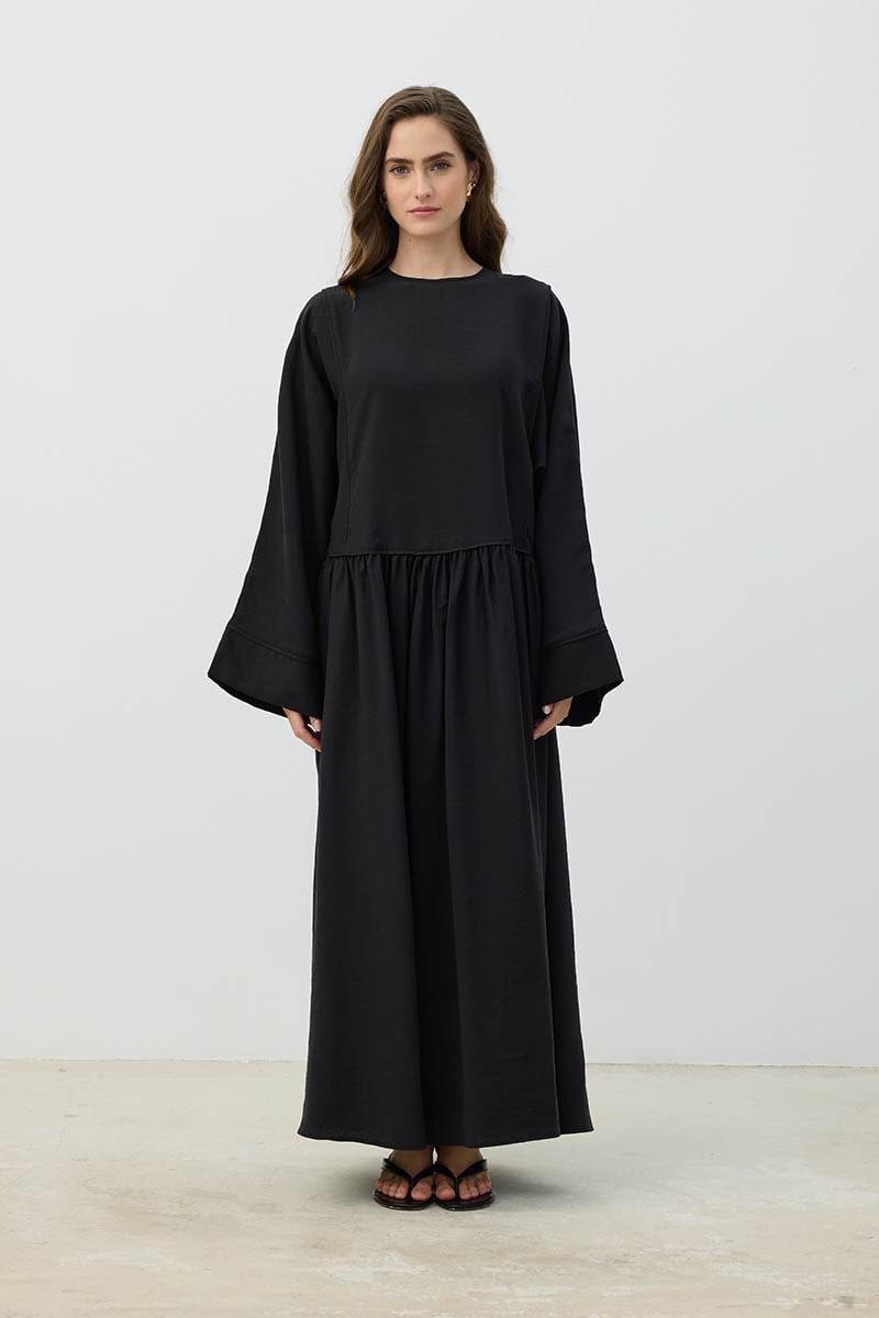 Kimono Kol Elbise Siyah