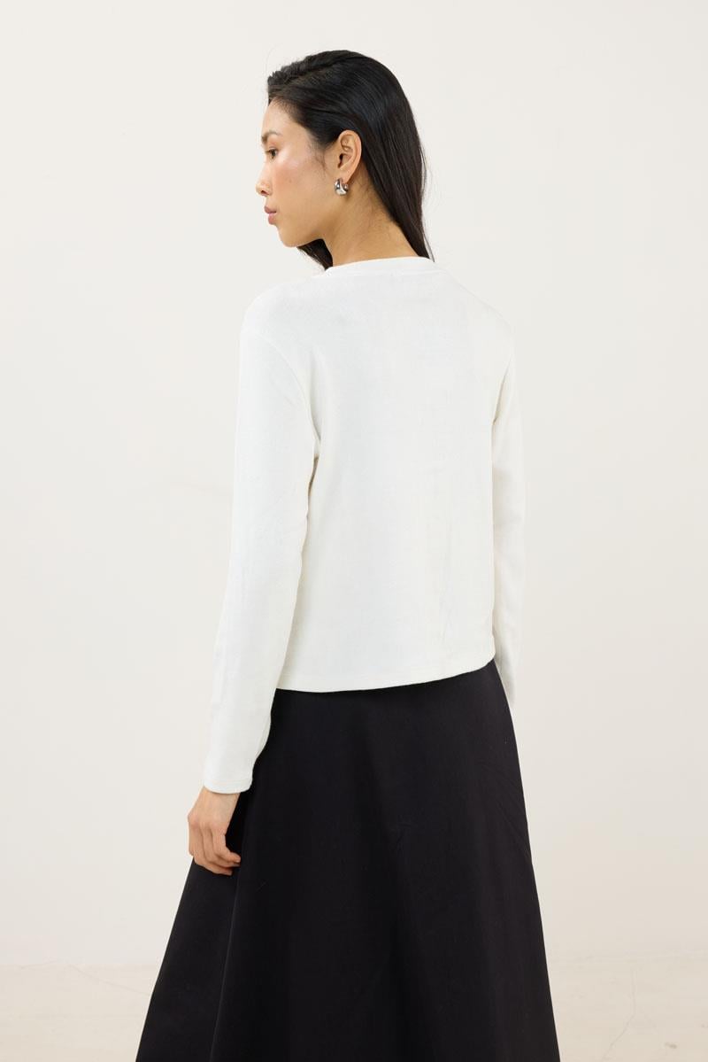 Kısa Triko Hırka Ekru