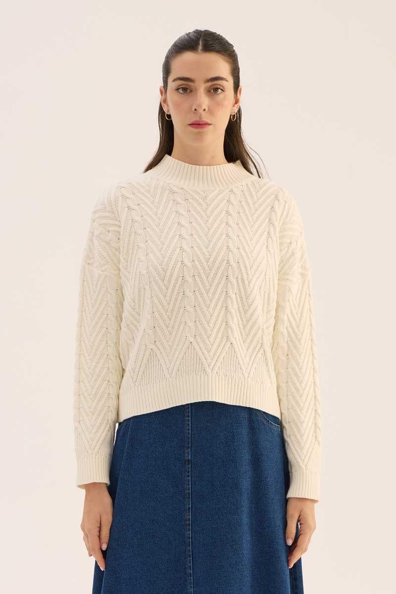 Kısa Verev Motifli Kazak