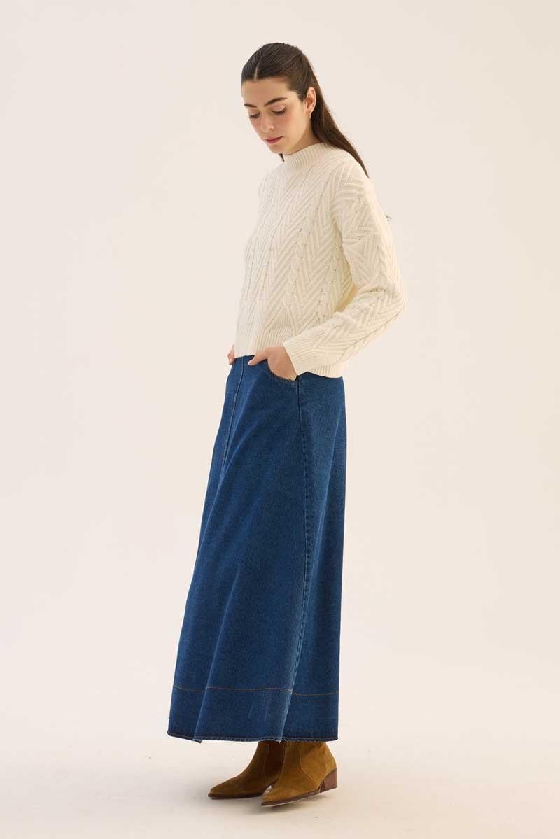 Kısa Verev Motifli Kazak