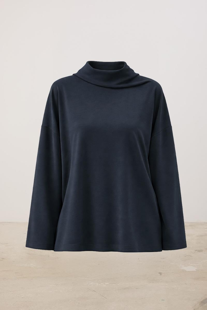 Mendil Yaka Modal Sweatshirt Lacivert