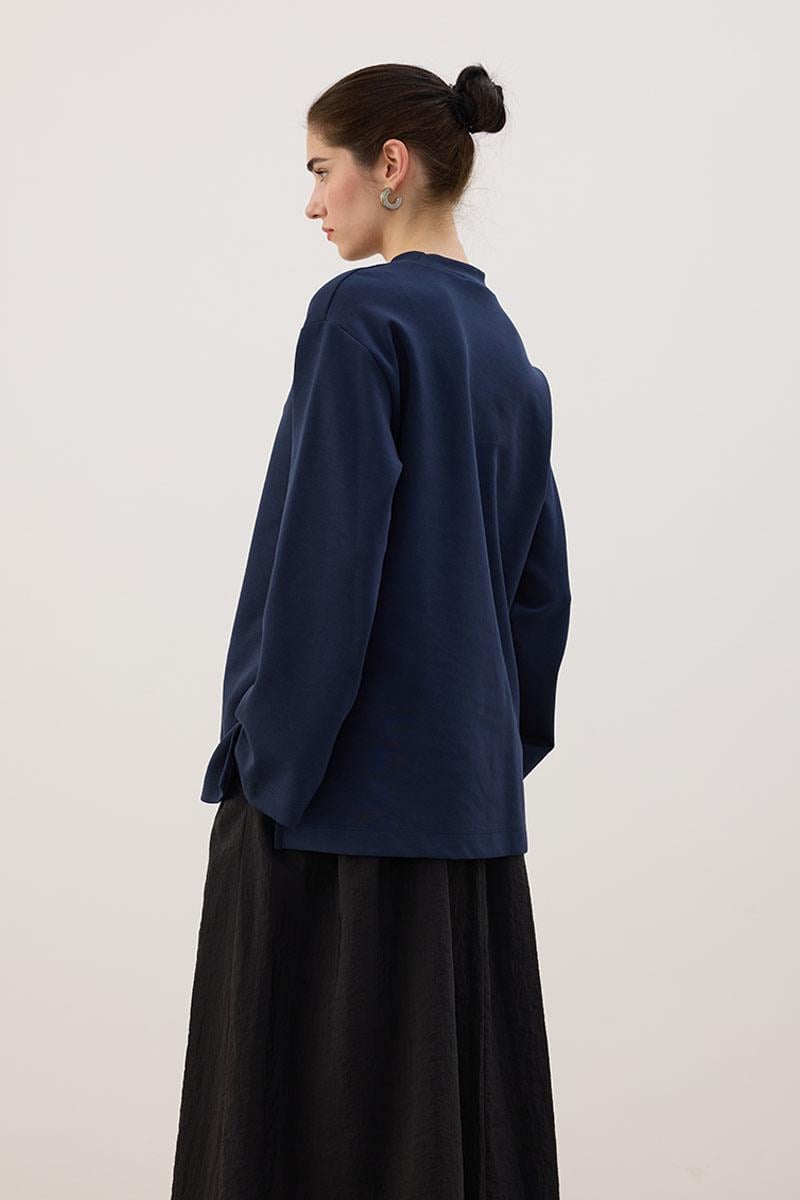 Nakışlı Sweatshirt Lacivert