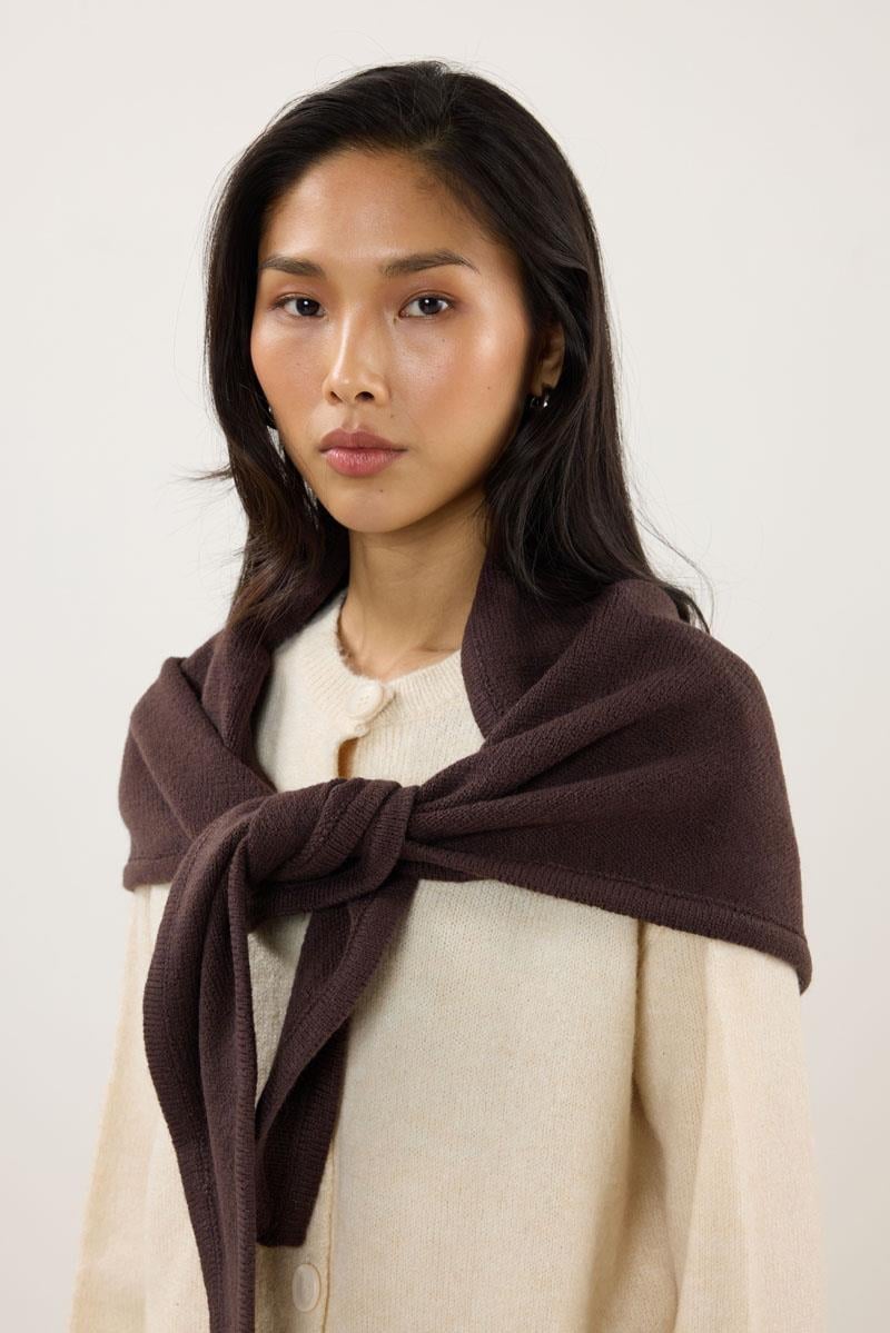 Örme Triko Atkı Acı kahve