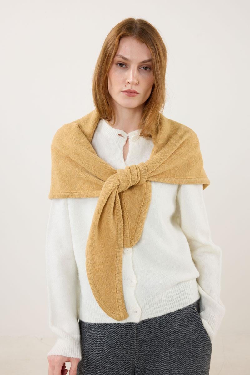 Örme Triko Atkı Soft Sarı