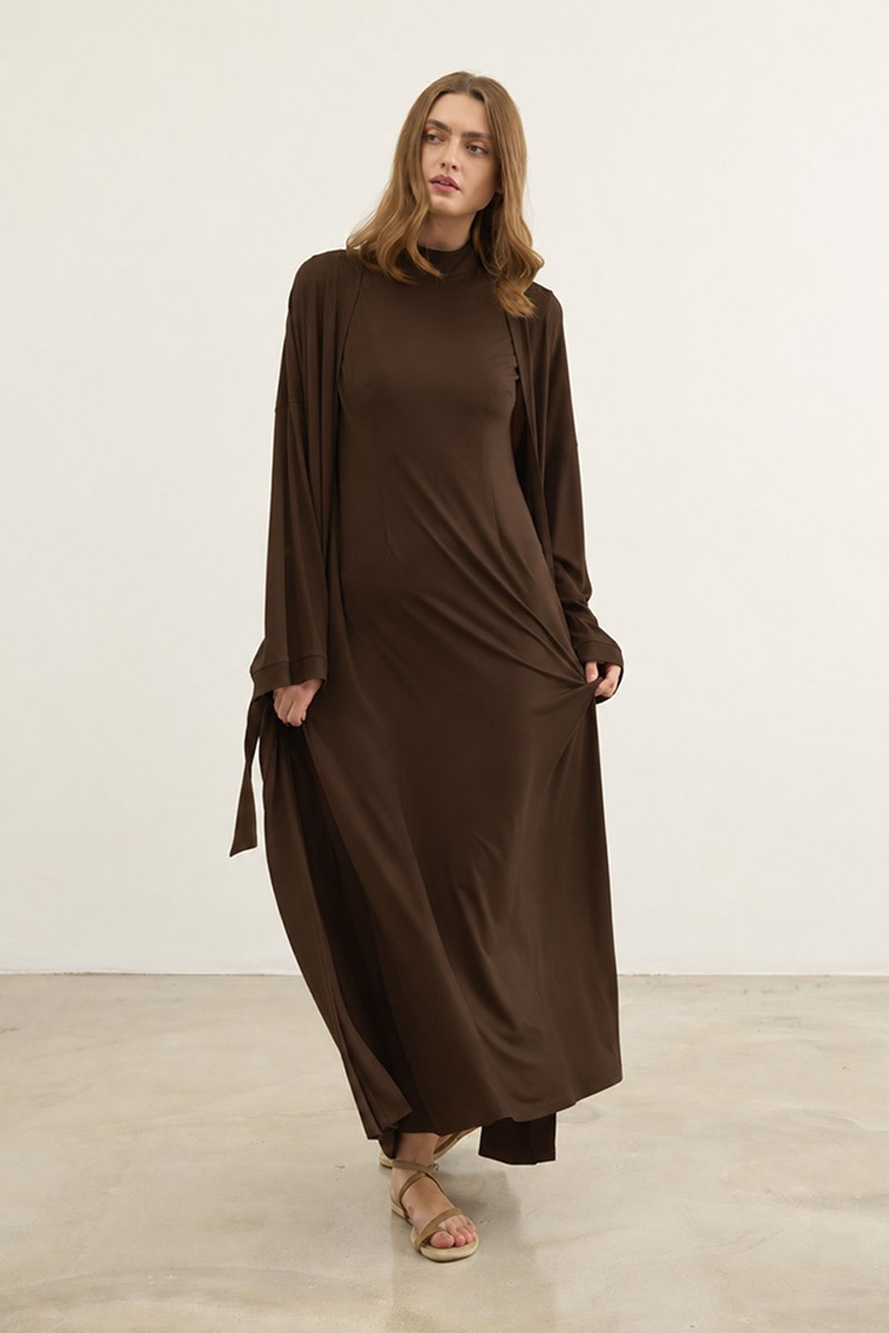 Oversize Viskon Kimono Acı kahve