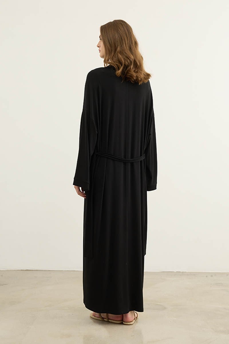 Oversize Viskon Kimono Siyah
