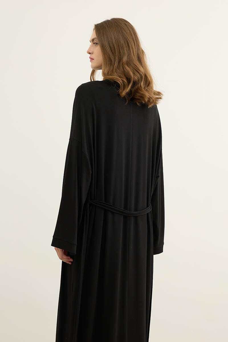 Oversize Viskon Kimono Siyah