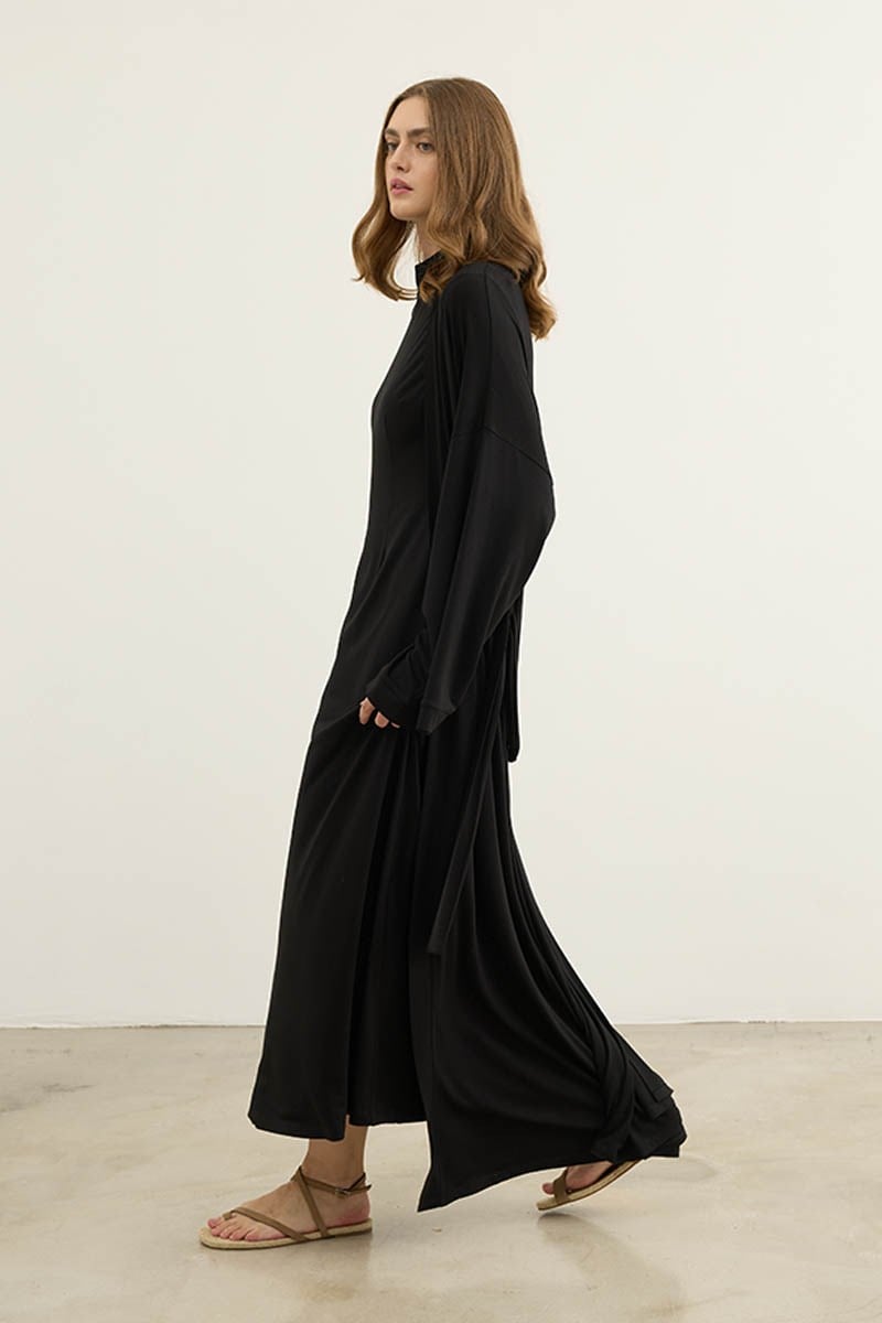 Oversize Viskon Kimono Siyah