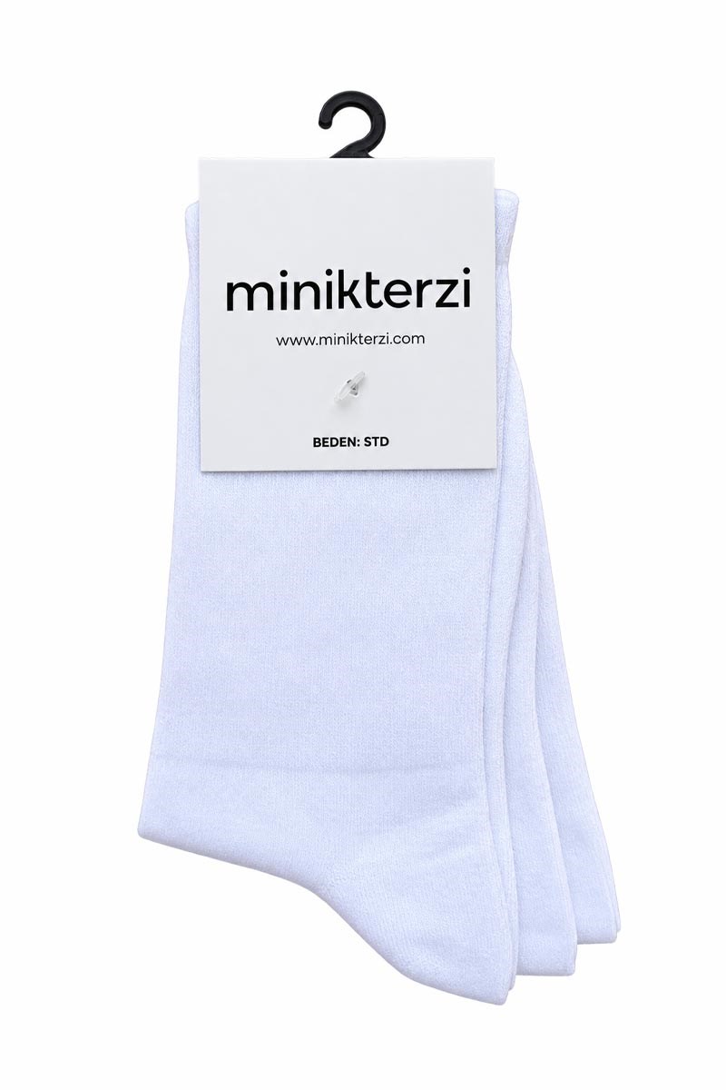 Pamuklu 3' lü soket Tenis Çorabı Seti Beyaz