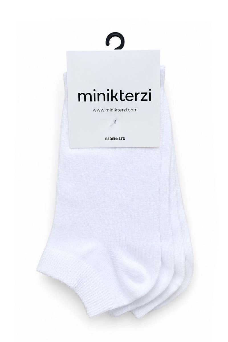 Pamuklu 3'lü Patik Çorap Seti Beyaz