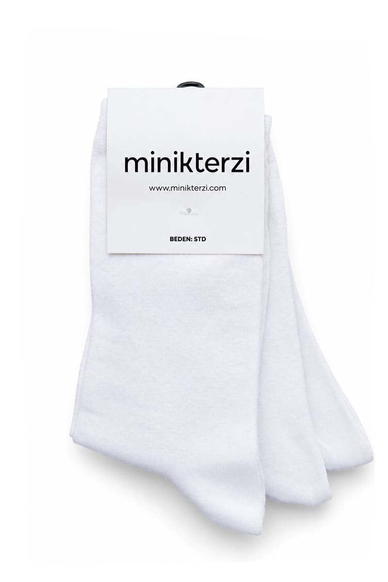 Pamuklu 3'lü Soket Çorap Seti Beyaz