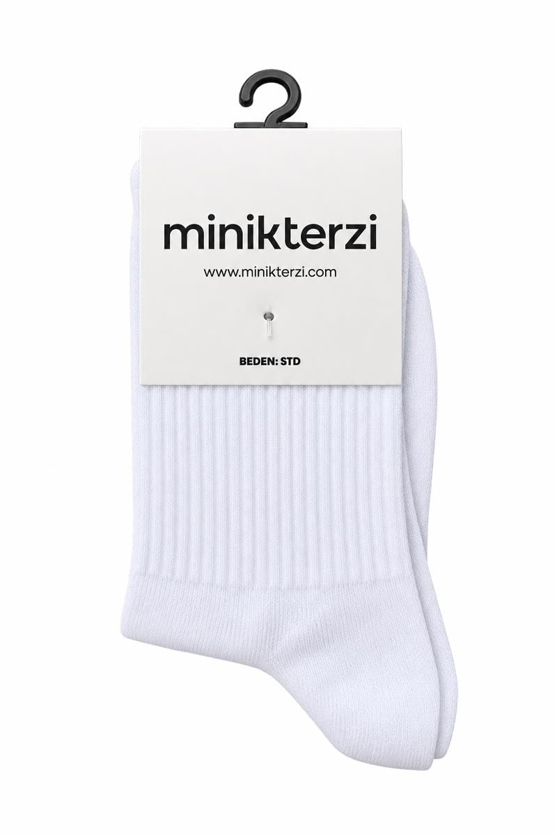Pamuklu Soket Tenis Çorabı Beyaz