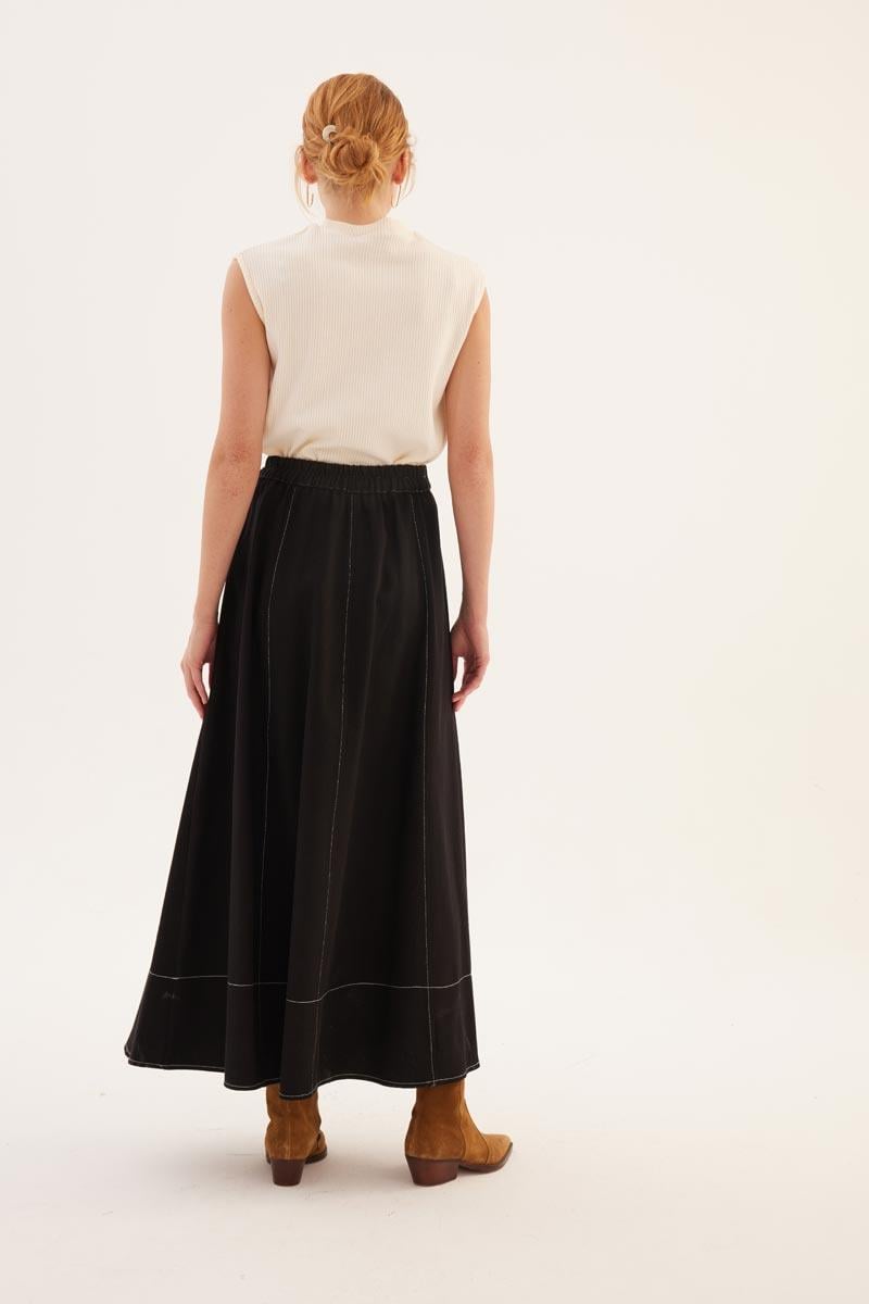 Parçalı Kanvas Etek