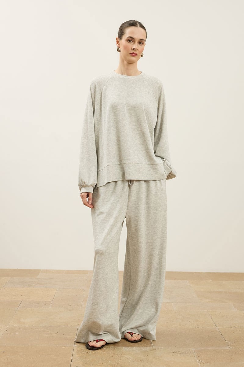 Rahat Kesim Sweatshirt Gri melanj