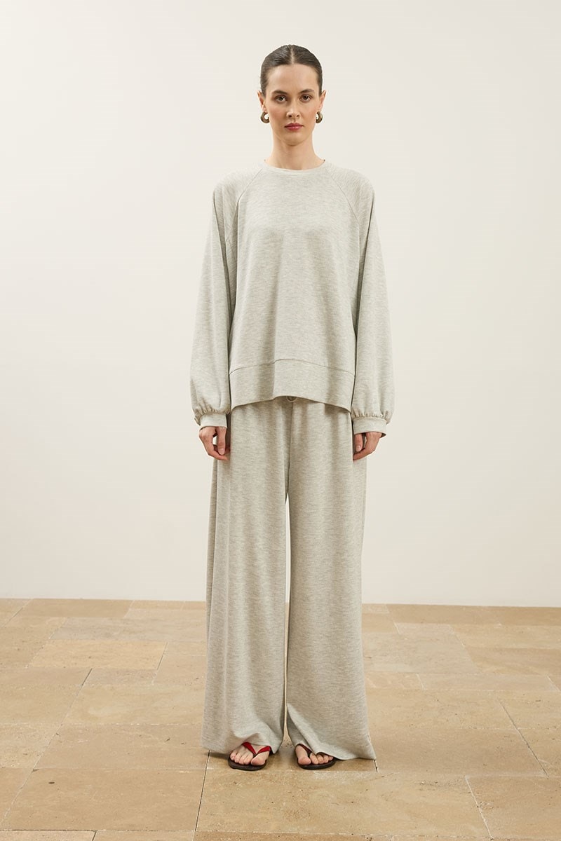 Rahat Kesim Sweatshirt Gri melanj