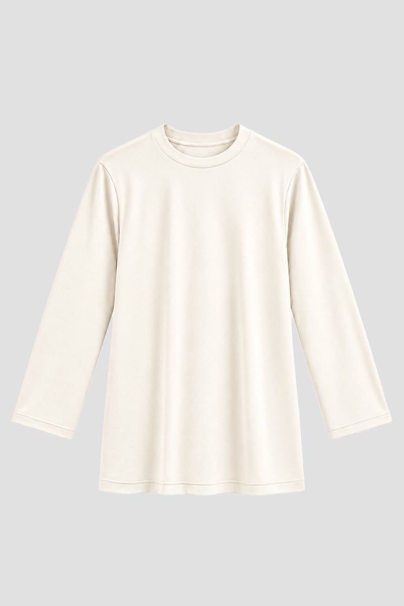 Rahat Kesim Uzun Sweatshirt Ekru