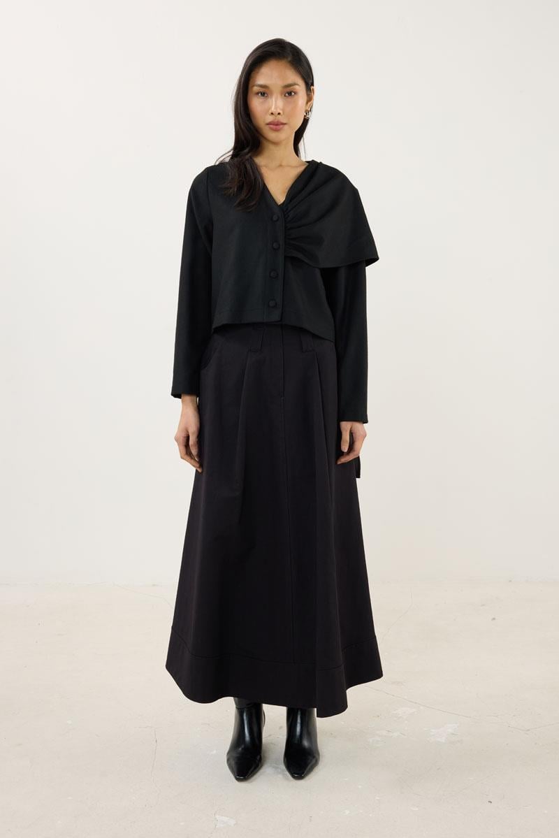 Şalı Çıkabilen Ceket Siyah