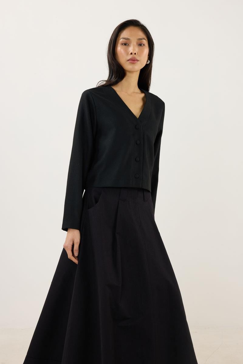 Şalı Çıkabilen Ceket Siyah