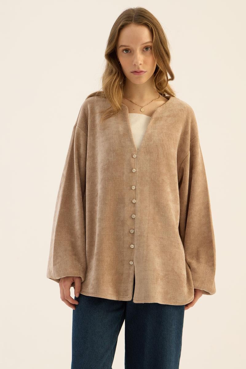 Sedef Düğmeli Kazak