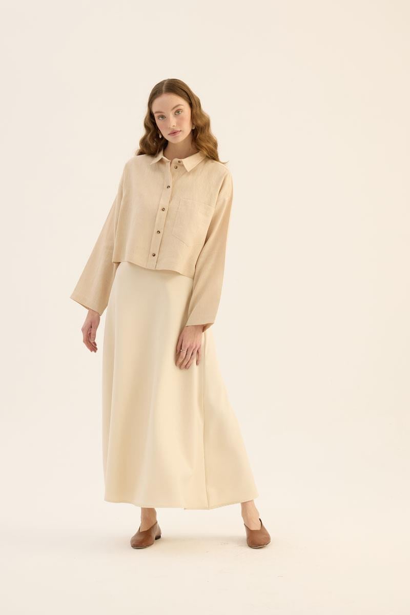 Tek cepli %100 keten gömlek