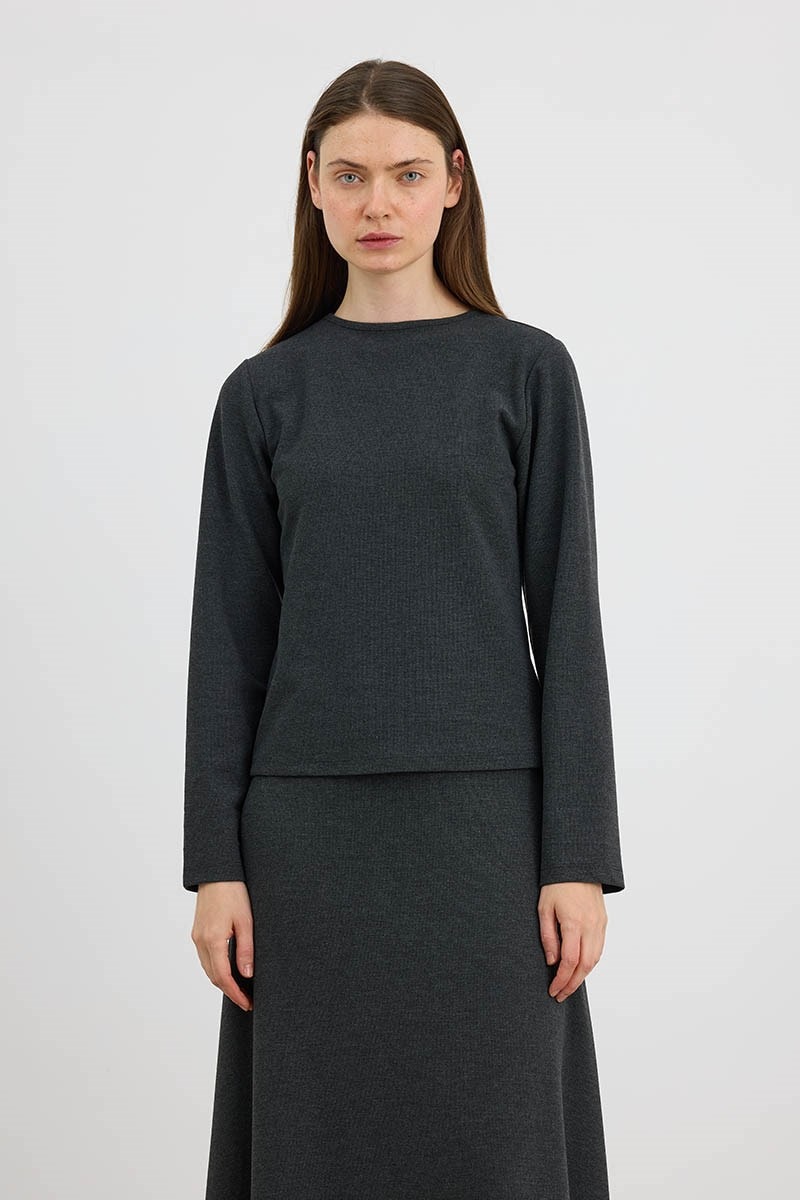 Ultrasoft Triko Basic Bluz Antrasit