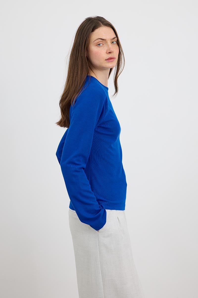 Ultrasoft Triko Basic Bluz Kobalt Mavisi