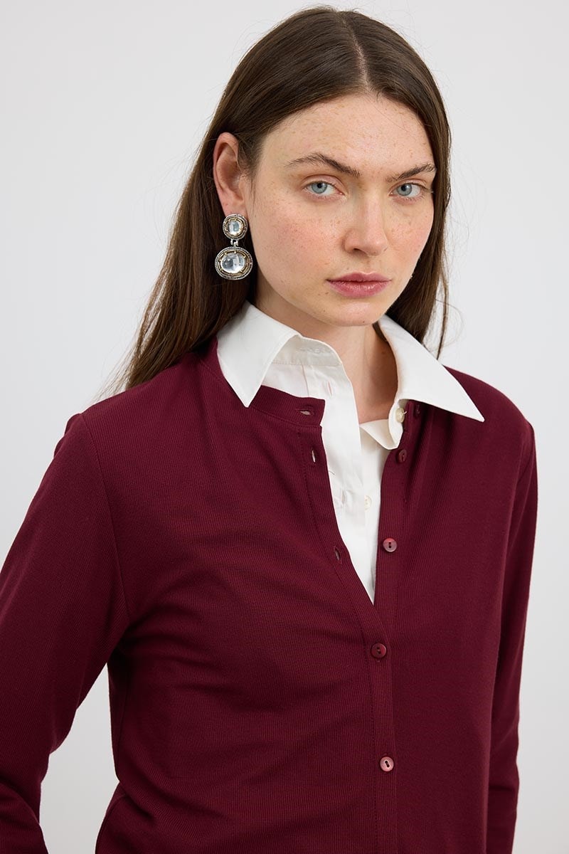 Ultrasoft Triko Hırka Bordo