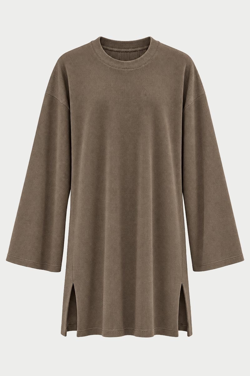 Ultrasoft Triko Tunik Boz Kahve