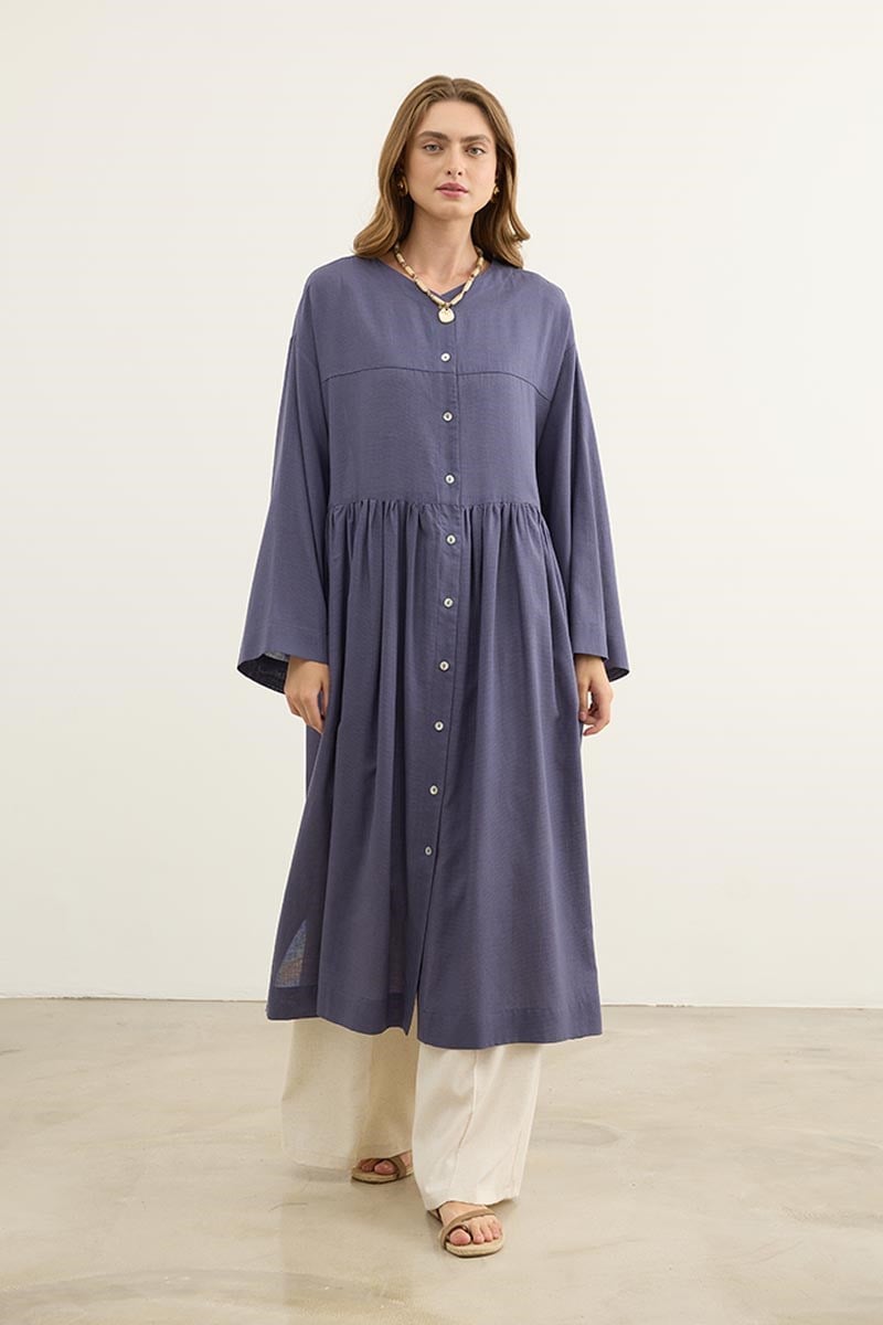 Uzun Kimono Tunik Lavanta