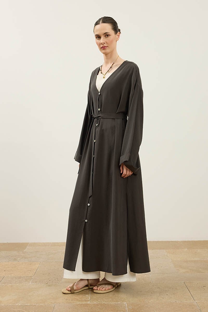 Uzun Modal Abaya Acı kahve
