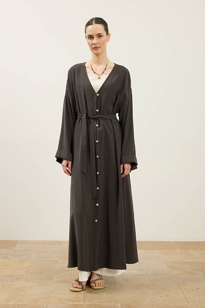 Uzun Modal Abaya Acı kahve