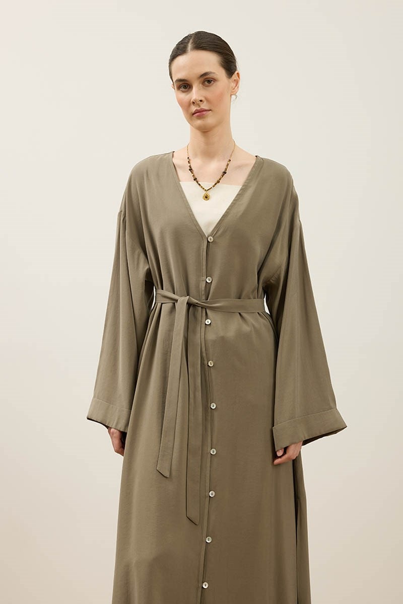 Uzun Modal Abaya Haki