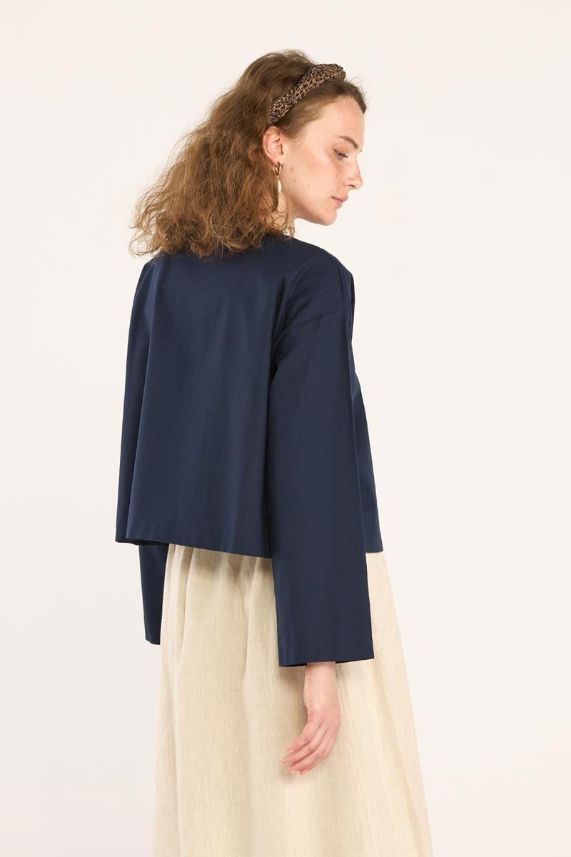 V Yakalı Keten Hırka