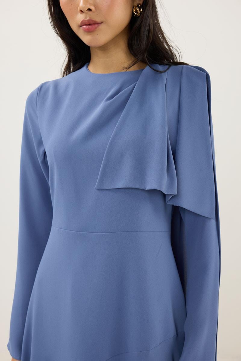 Verev Kesimli Abiye Elbise İndigo