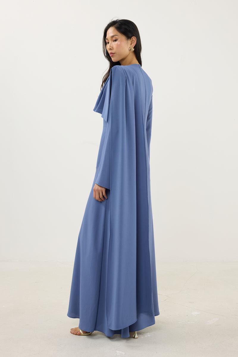 Verev Kesimli Abiye Elbise İndigo