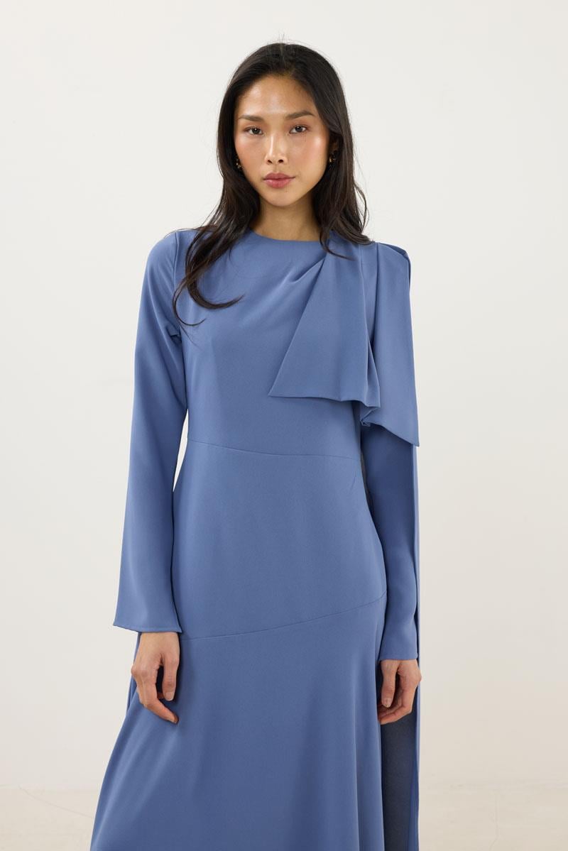Verev Kesimli Abiye Elbise İndigo