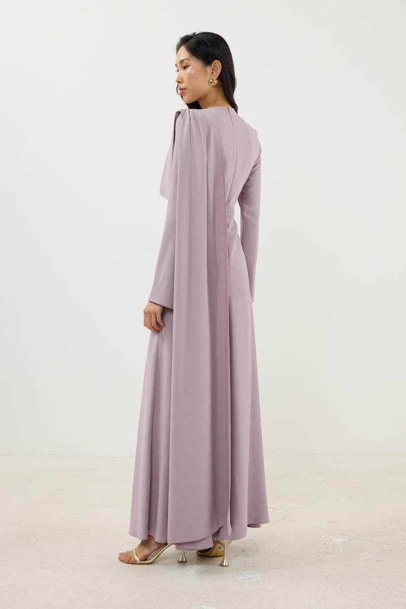 Verev Kesimli Abiye Elbise Leylak