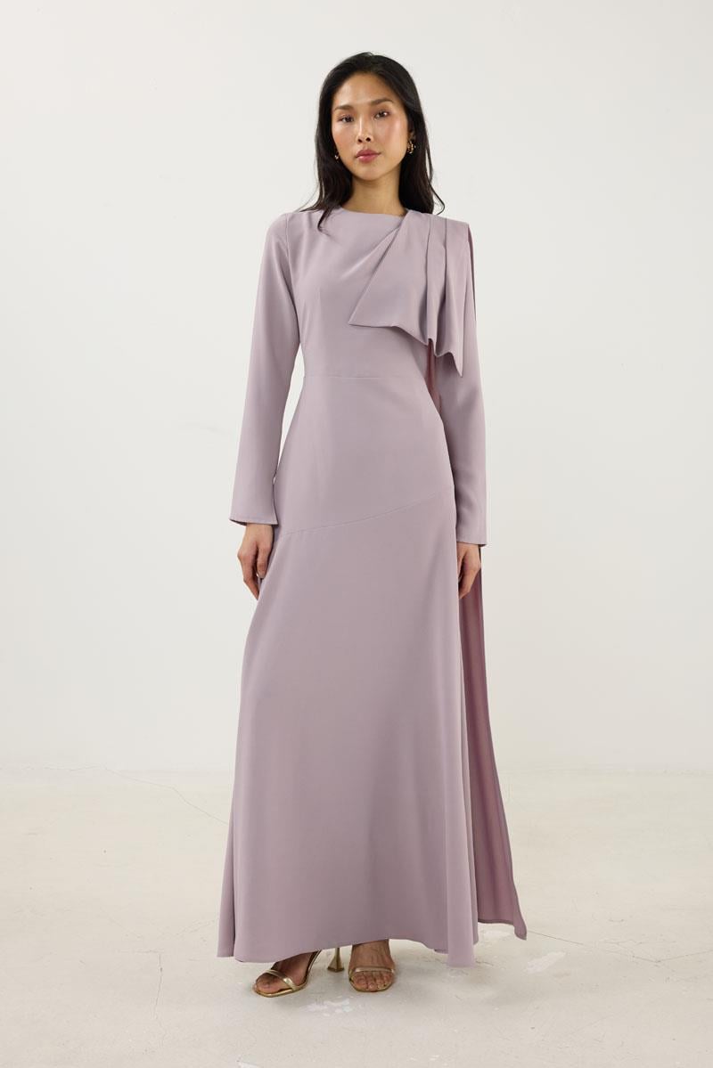 Verev Kesimli Abiye Elbise Leylak