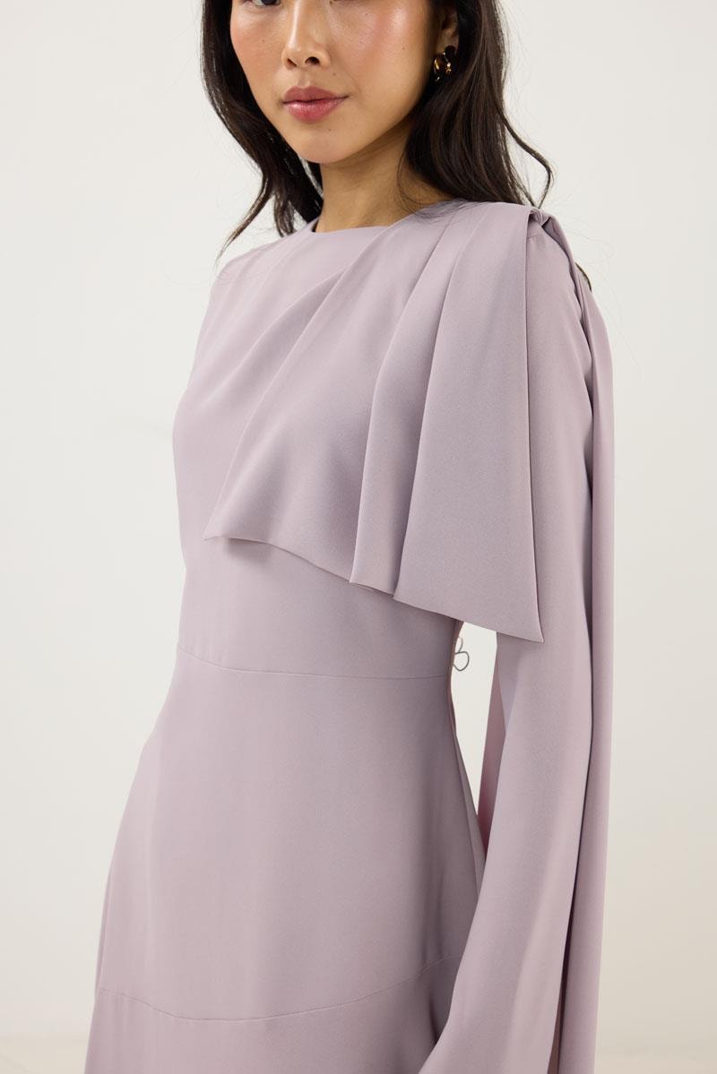 Verev Kesimli Abiye Elbise Leylak