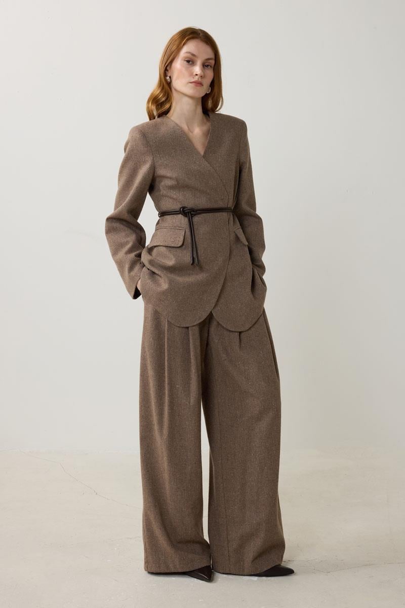 Vizon Blazer Ceket Pantolon Takım