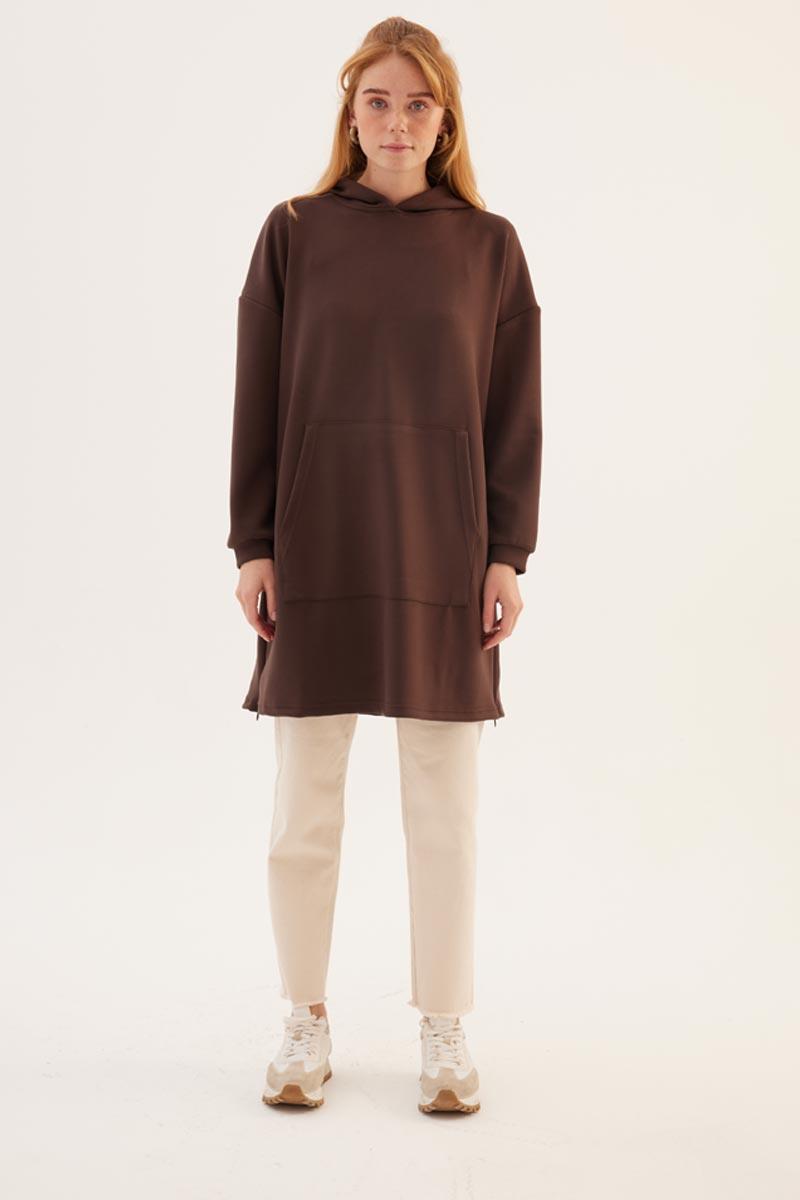 Yanlardan Fermuarlı Sweatshirt