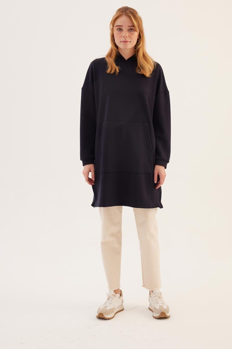 Yanlardan Fermuarlı Sweatshirt