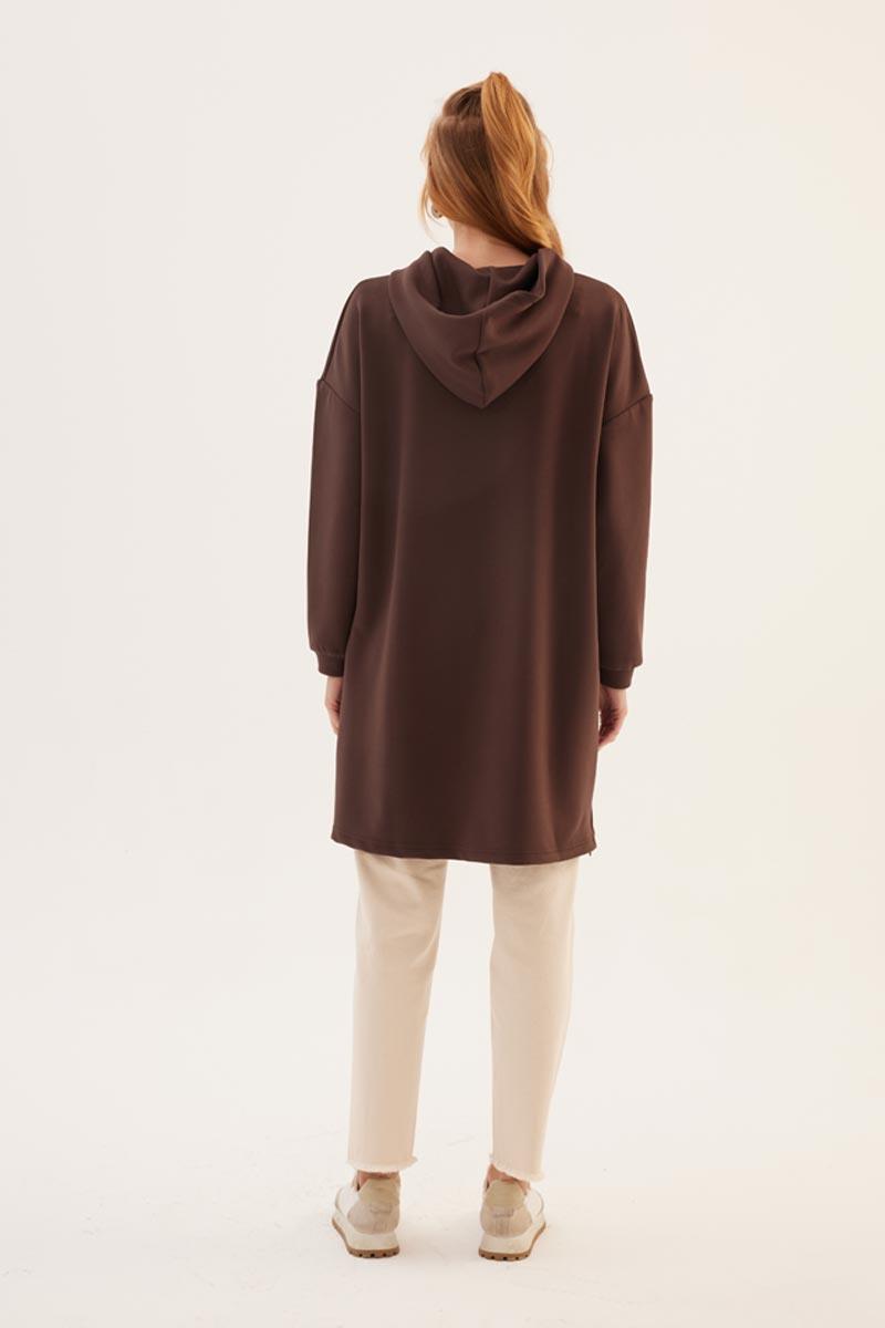 Yanlardan Fermuarlı Sweatshirt