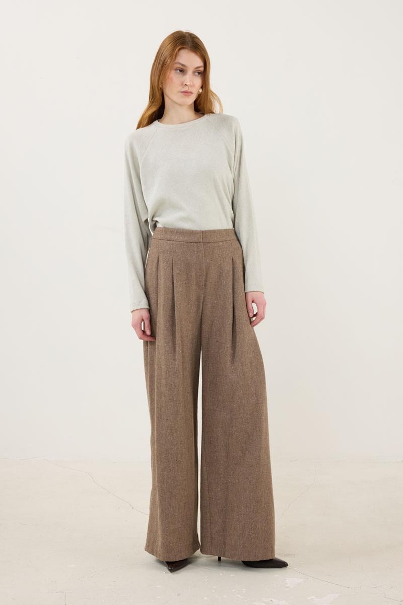 Yün Karışımlı Pantolon Vizon